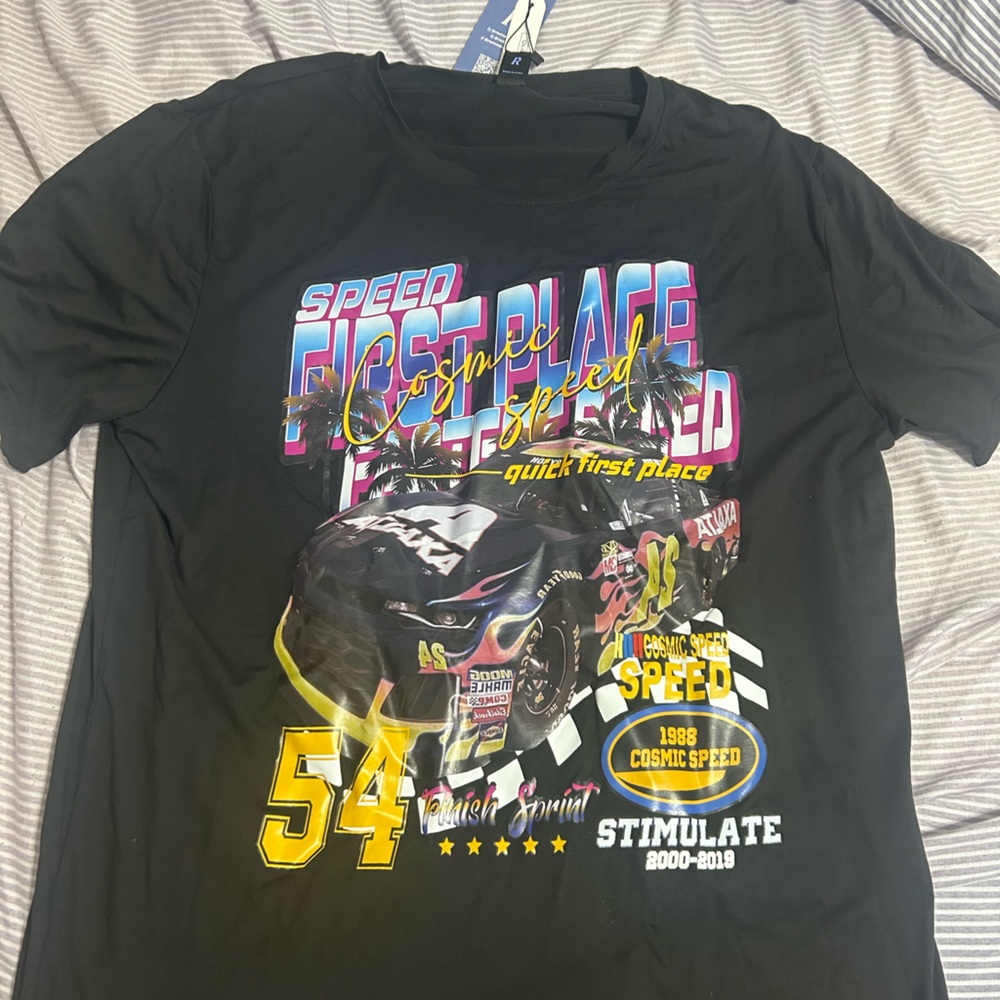 Black Graphic Racing T-Shirt